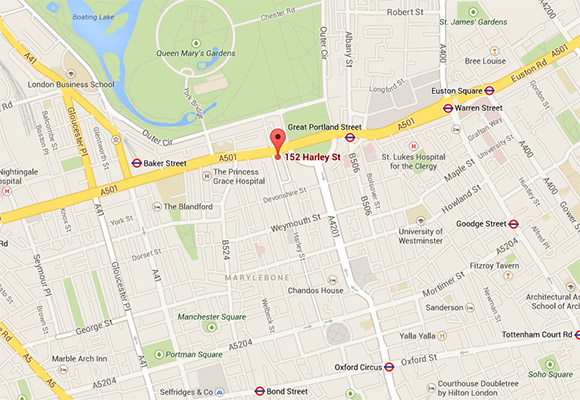 152 Harley Street Hospital location map