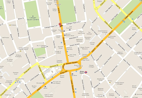 Cadogan Clinic location map
