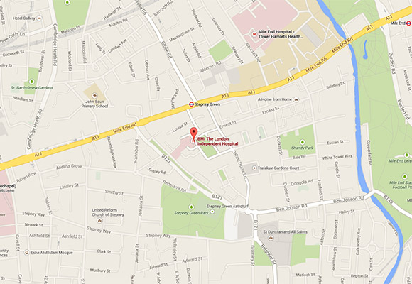 The London Independent Hospital location map