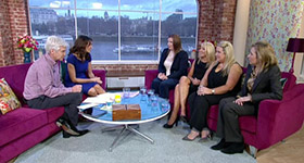 Angelica Kavouni speaking on ITV's This Morning show