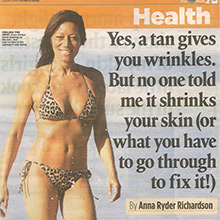 A tan gives you wrinkles but no one told me it shrinks your skin